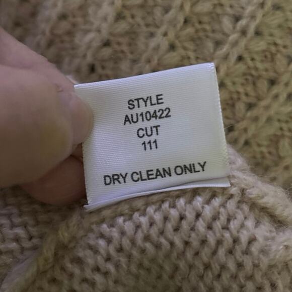 Brochu Walker Size M Longline Hooded Cardigan Sweater Toggle Alpaca Wool Beige - Picture 6 of 6